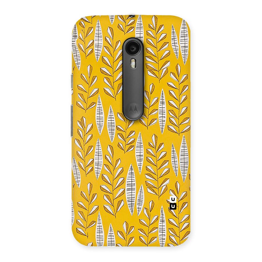 Yellow Leaf Pattern Back Case for Moto G3