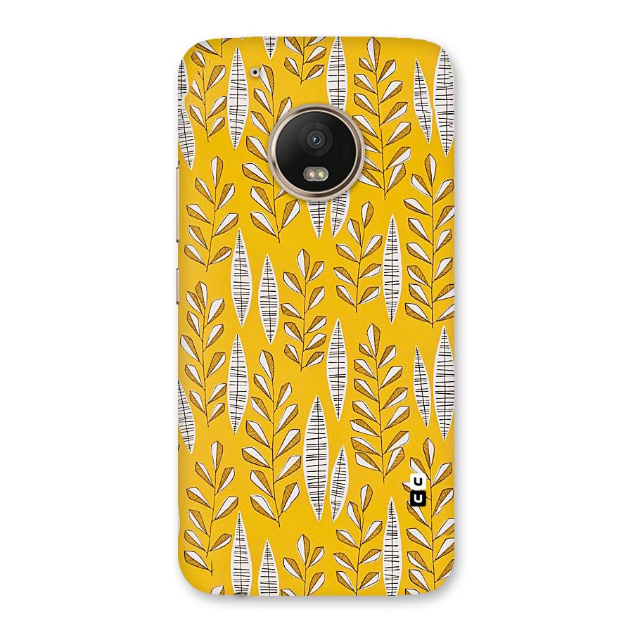 Yellow Leaf Pattern Back Case for Moto G5 Plus