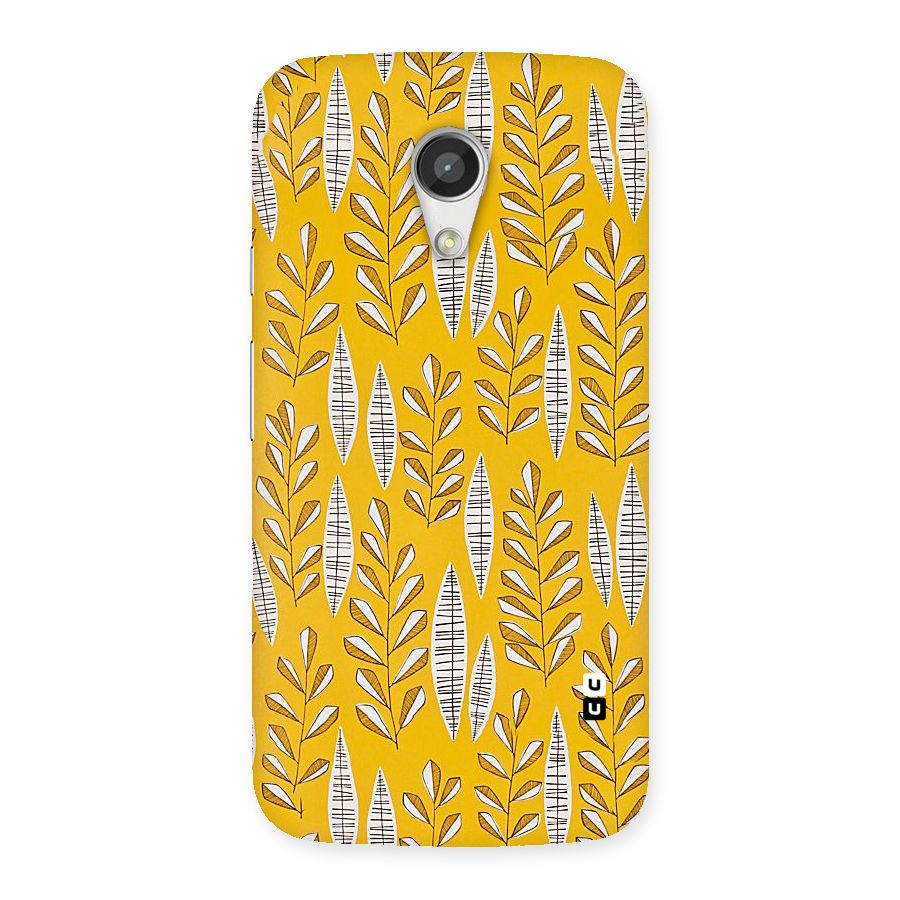 Yellow Leaf Pattern Back Case for Moto G 2nd Gen