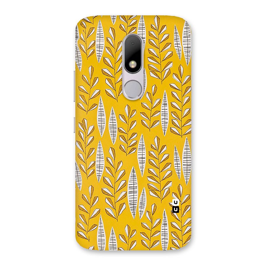 Yellow Leaf Pattern Back Case for Moto M