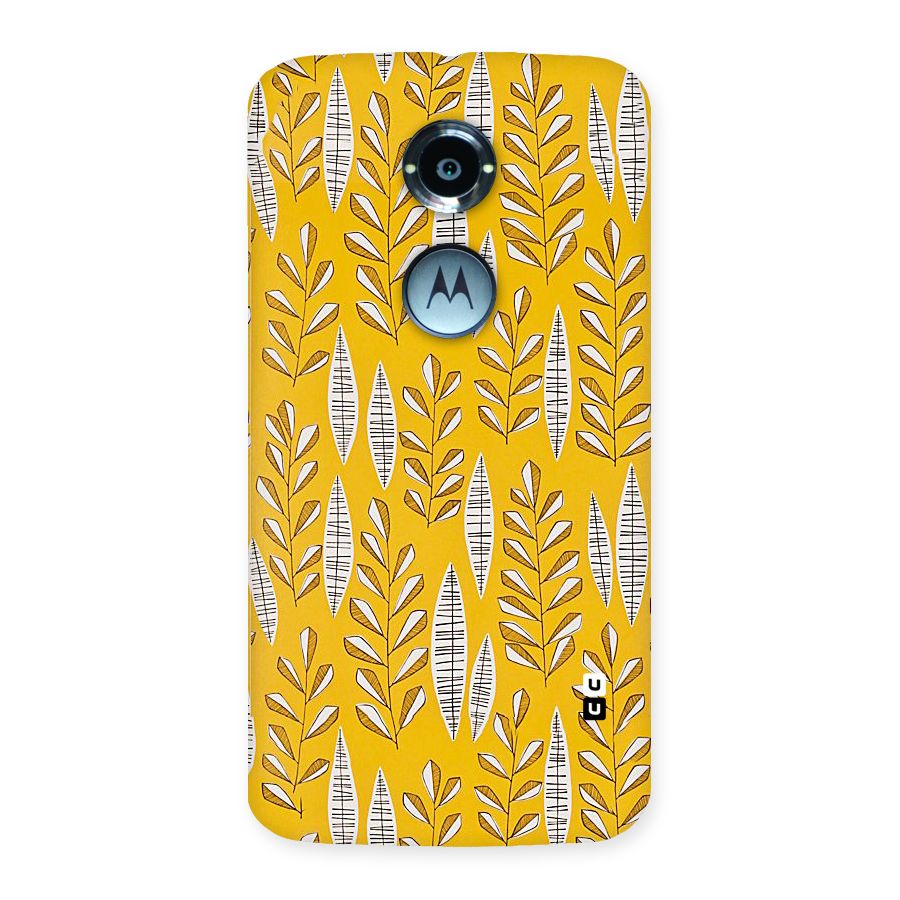 Yellow Leaf Pattern Back Case for Moto X 2nd Gen