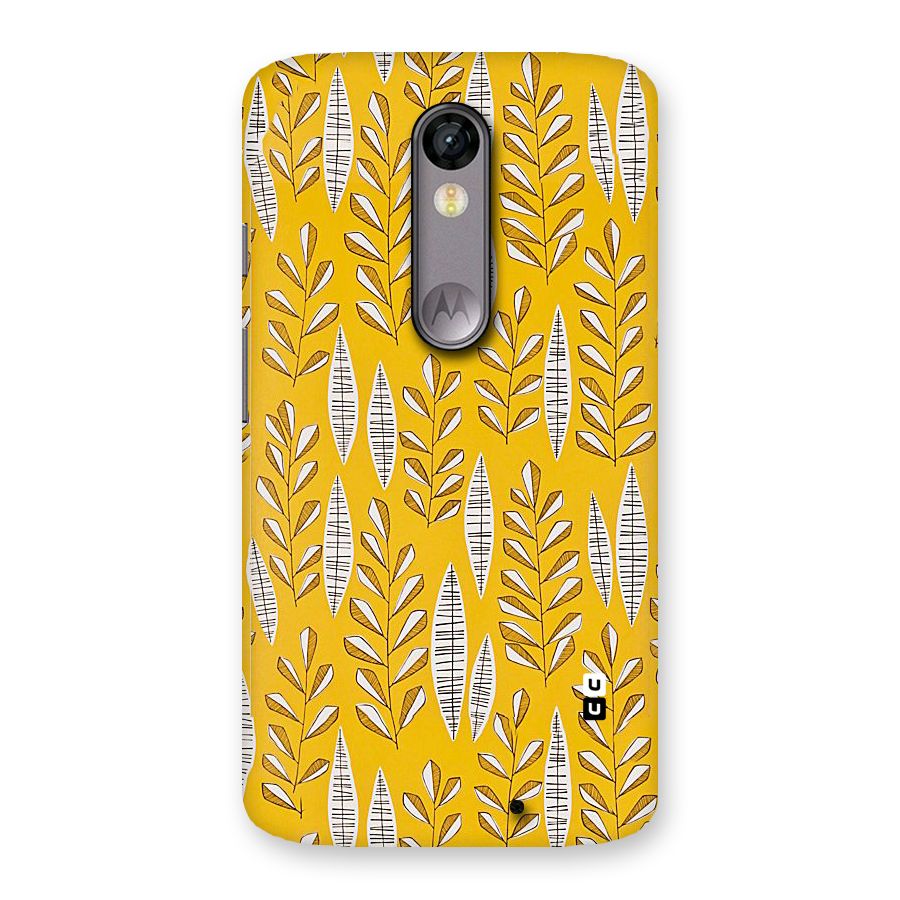 Yellow Leaf Pattern Back Case for Moto X Force