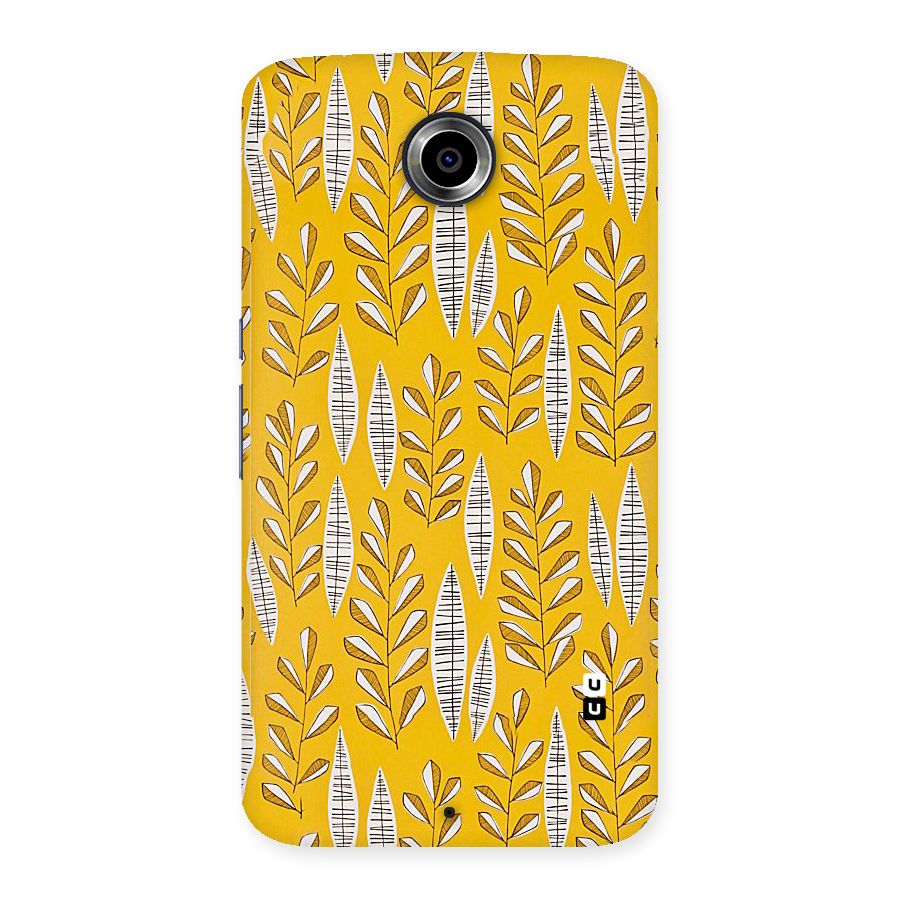 Yellow Leaf Pattern Back Case for Nexsus 6