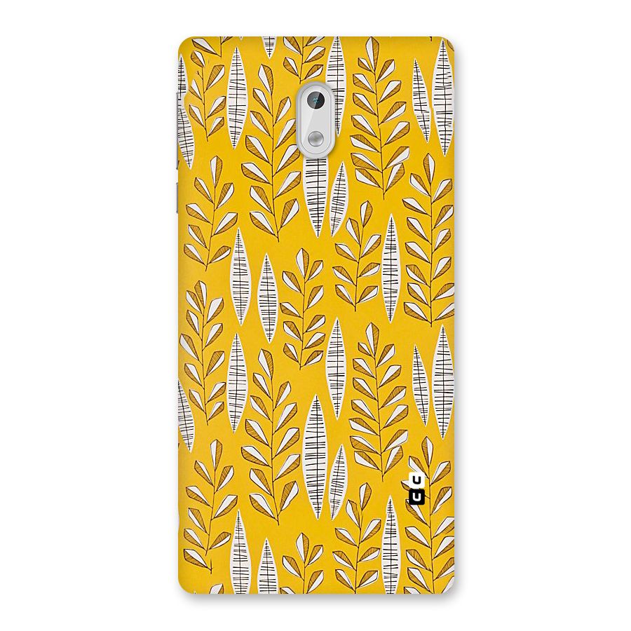 Yellow Leaf Pattern Back Case for Nokia 3