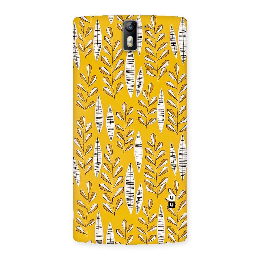 Yellow Leaf Pattern Back Case for One Plus One