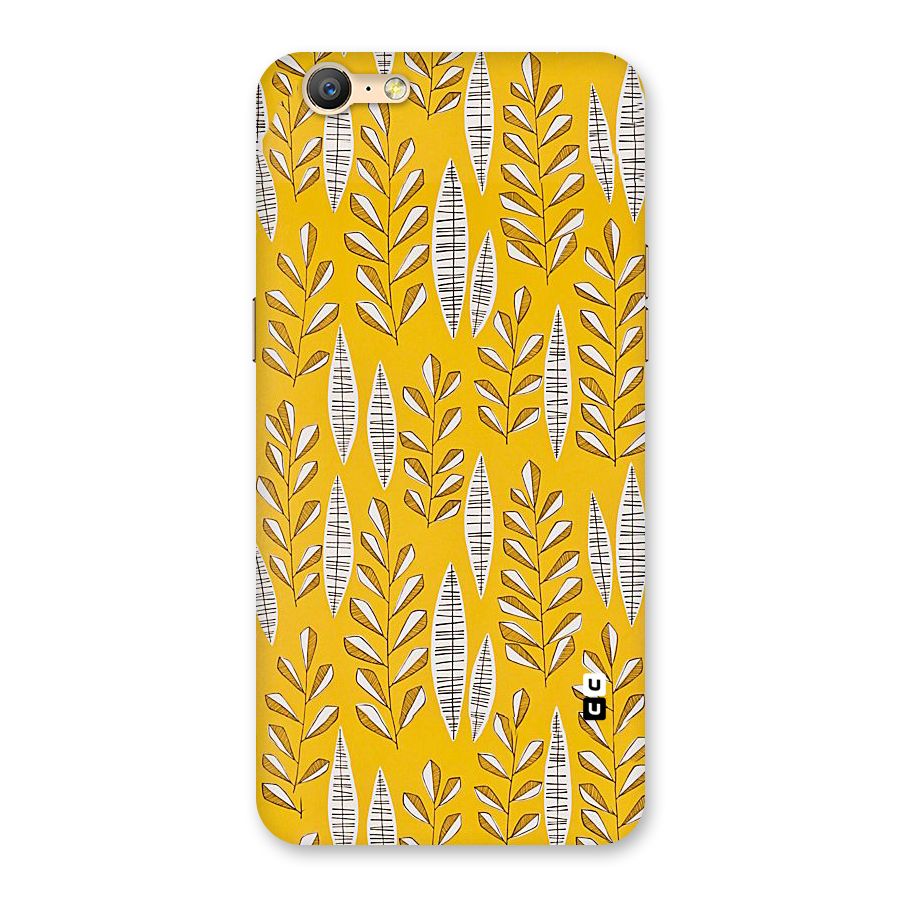 Yellow Leaf Pattern Back Case for Oppo A57