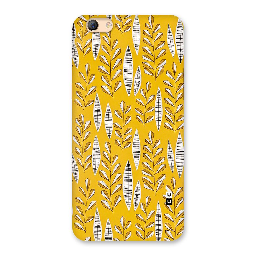 Yellow Leaf Pattern Back Case for Oppo F3 Plus