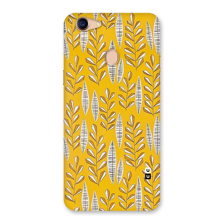 Yellow Leaf Pattern Back Case for Oppo F5