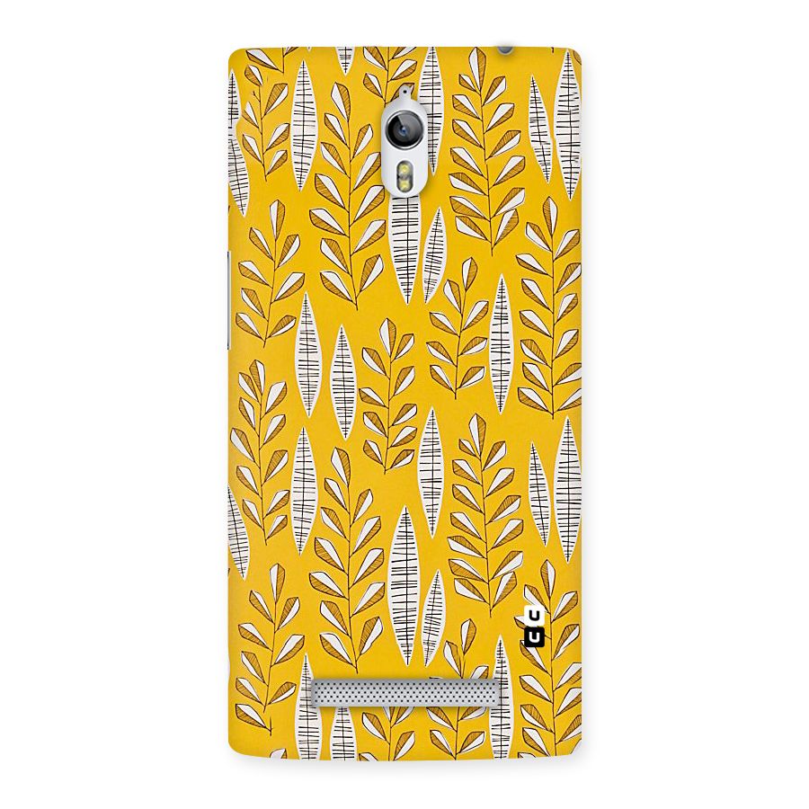 Yellow Leaf Pattern Back Case for Oppo Find 7