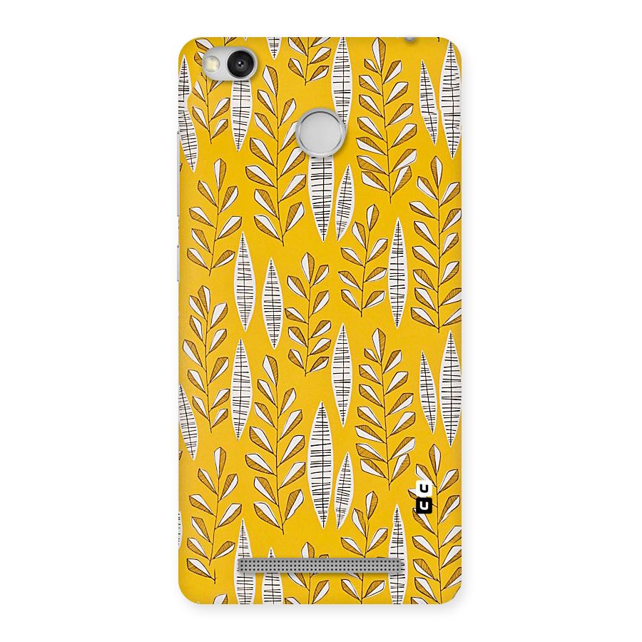 Yellow Leaf Pattern Back Case for Redmi 3S Prime