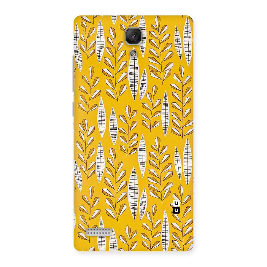 Yellow Leaf Pattern Back Case for Redmi Note