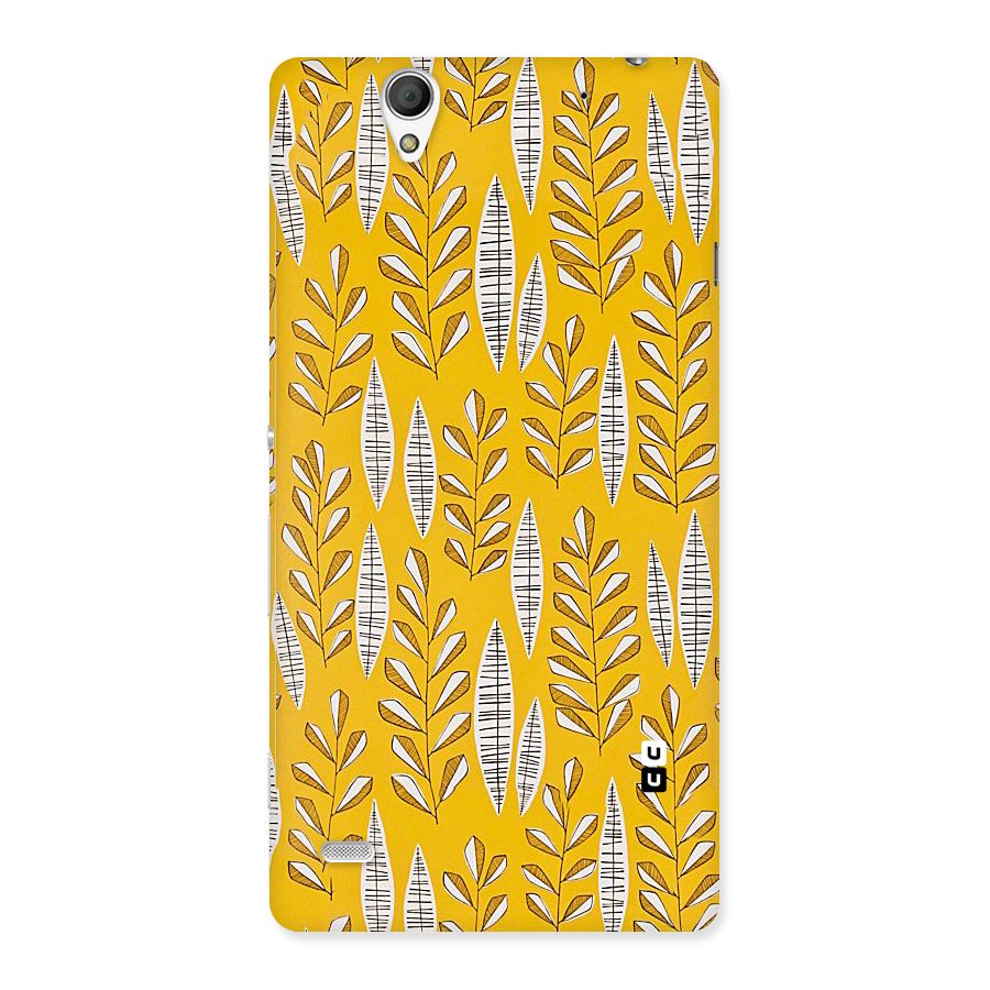 Yellow Leaf Pattern Back Case for Sony Xperia C4