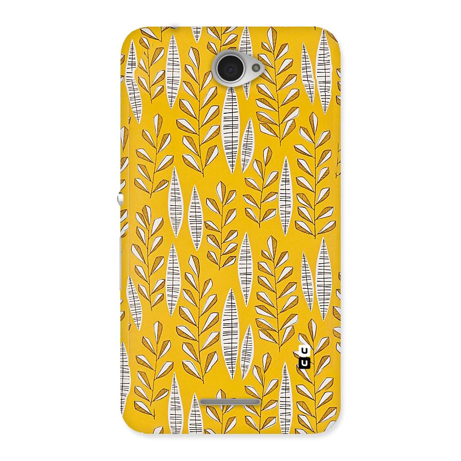 Yellow Leaf Pattern Back Case for Sony Xperia E4