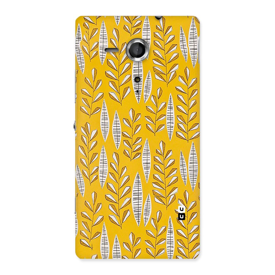Yellow Leaf Pattern Back Case for Sony Xperia SP