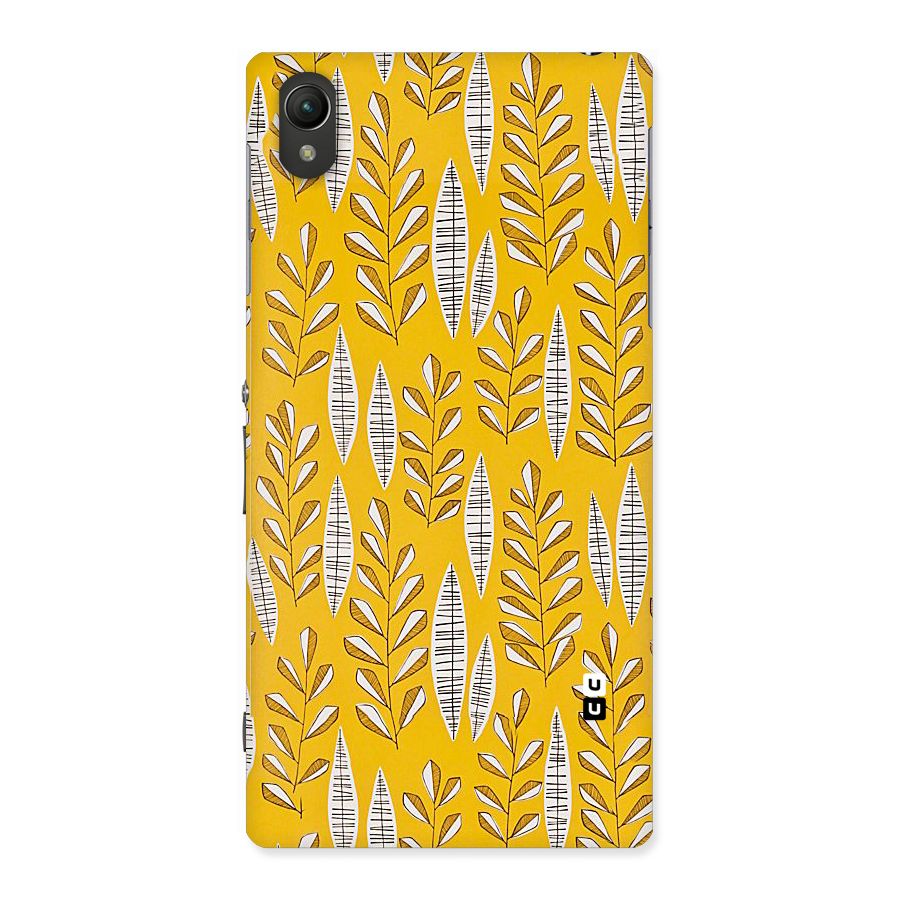 Yellow Leaf Pattern Back Case for Sony Xperia Z1