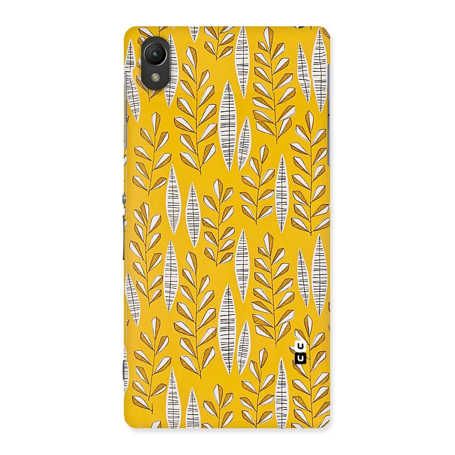 Yellow Leaf Pattern Back Case for Sony Xperia Z2