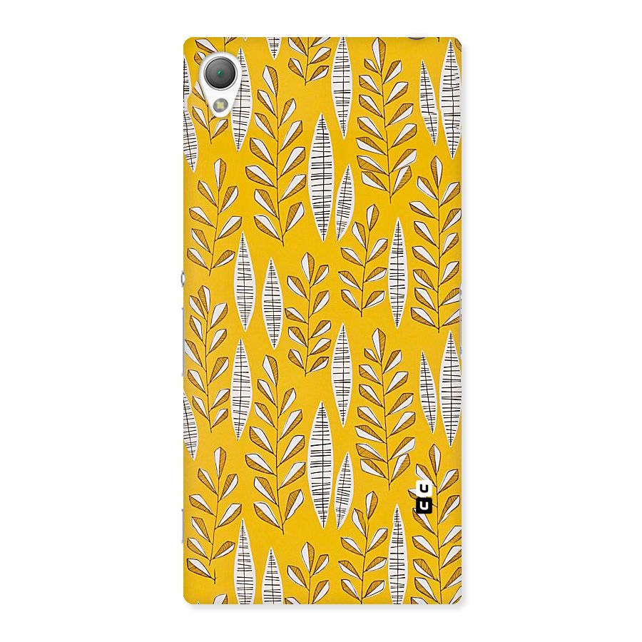 Yellow Leaf Pattern Back Case for Sony Xperia Z3
