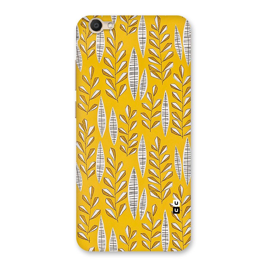 Yellow Leaf Pattern Back Case for Vivo V5