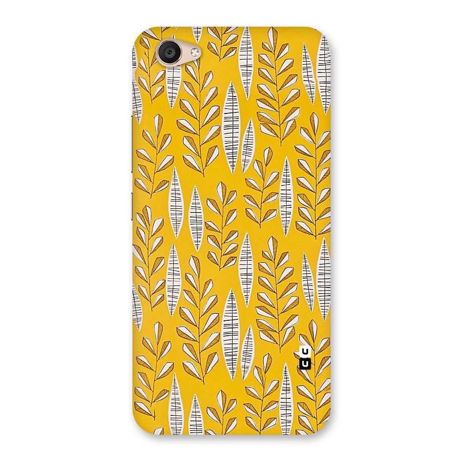 Yellow Leaf Pattern Back Case for Vivo V5 Plus
