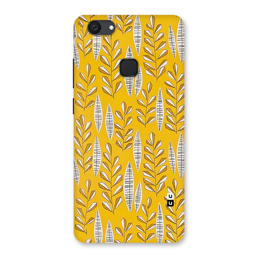 Yellow Leaf Pattern Back Case for Vivo V7 Plus