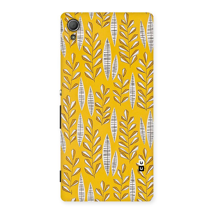 Yellow Leaf Pattern Back Case for Xperia Z4
