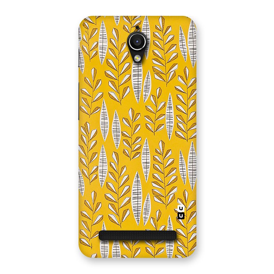 Yellow Leaf Pattern Back Case for Zenfone Go