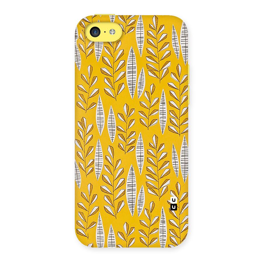 Yellow Leaf Pattern Back Case for iPhone 5C