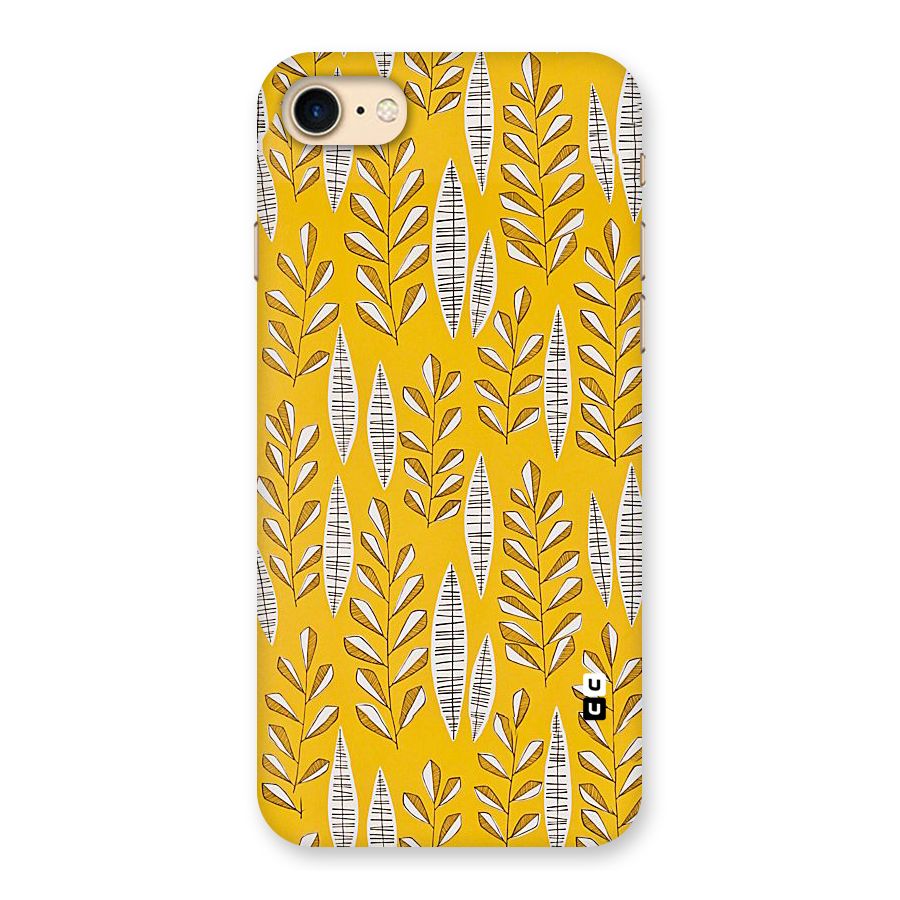 Yellow Leaf Pattern Back Case for iPhone 7