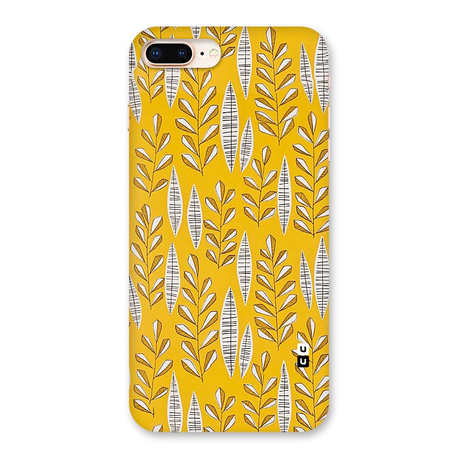 Yellow Leaf Pattern Back Case for iPhone 8 Plus