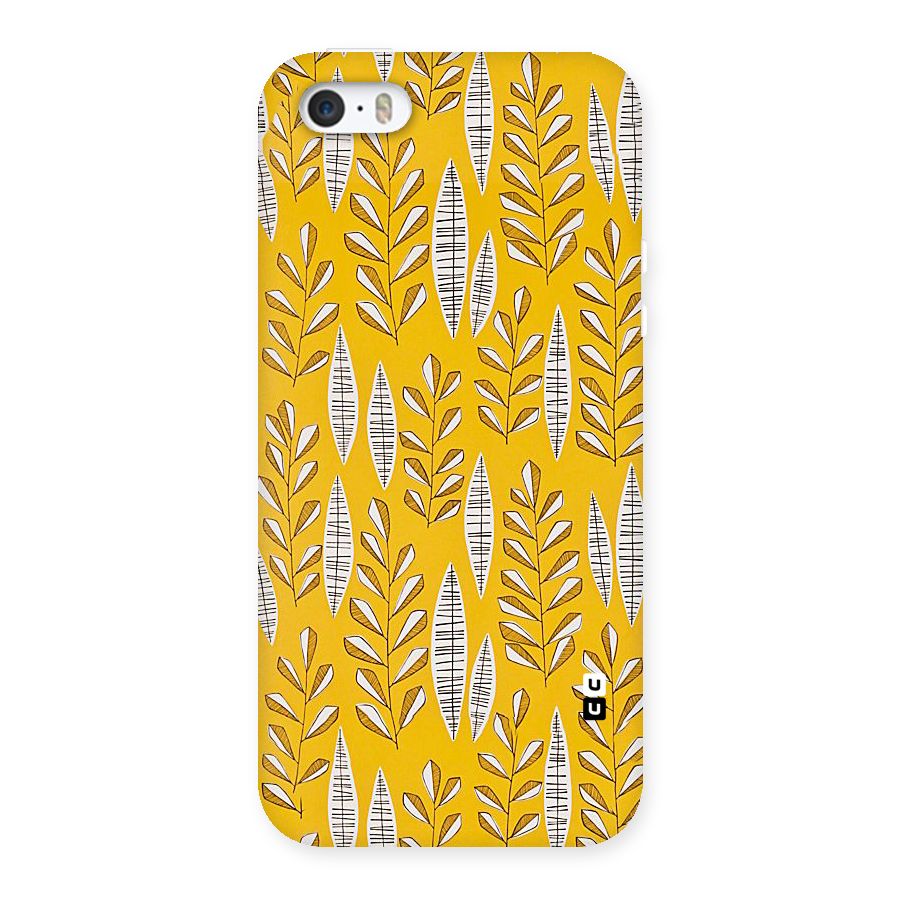 Yellow Leaf Pattern Back Case for iPhone SE