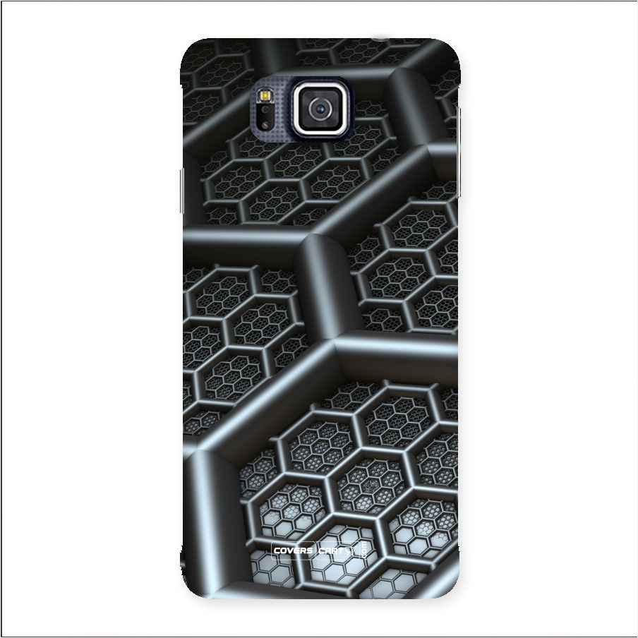 Hexa Black Abstract Back Case for Galaxy Alpha