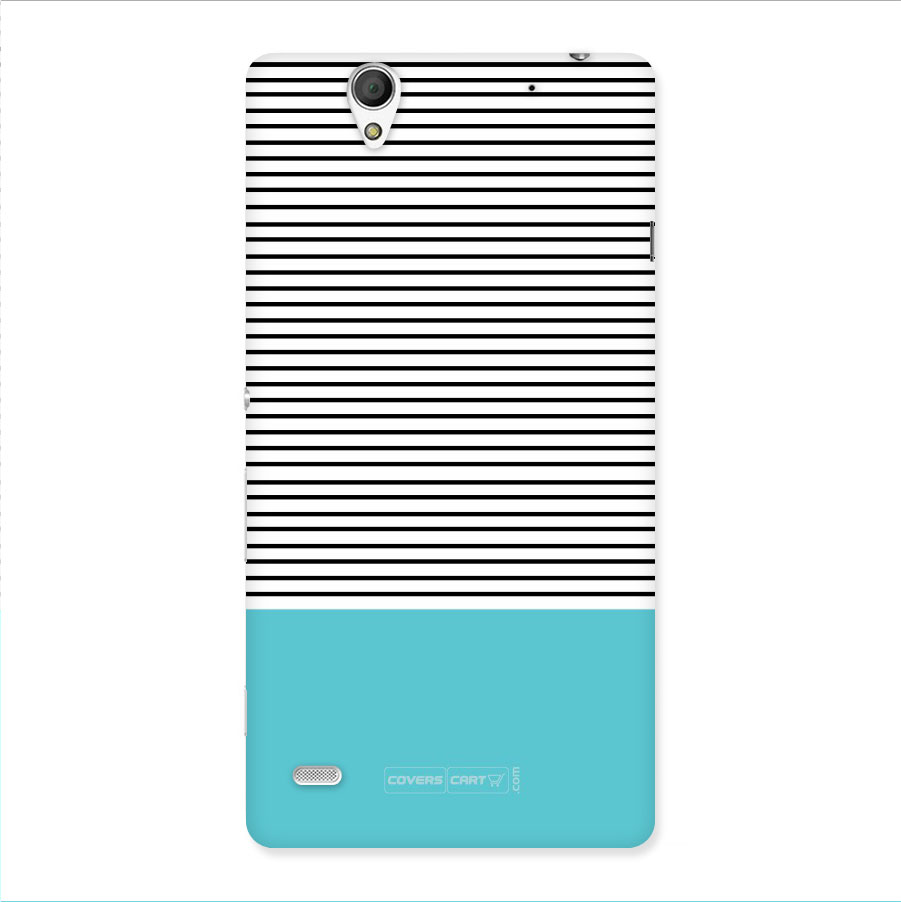 Deep Sky Blue Stripes Back Case for Xperia C4