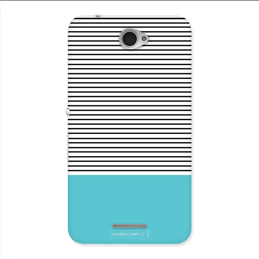 Deep Sky Blue Stripes Back Case for Xperia E4