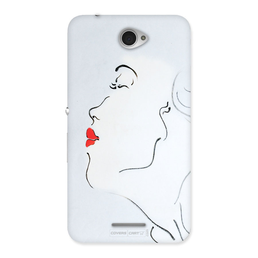 Girl in Red Lipstick Back Case for Xperia E4