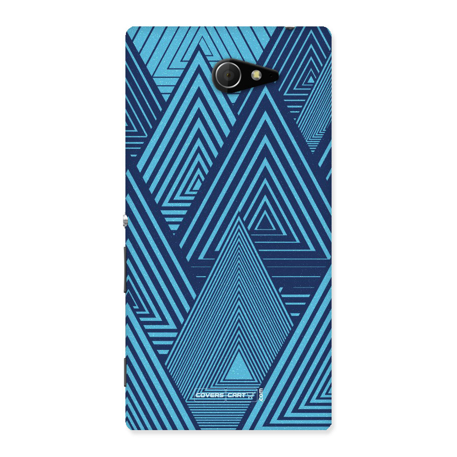 Geometric Blue Print Back Case for Xperia M2