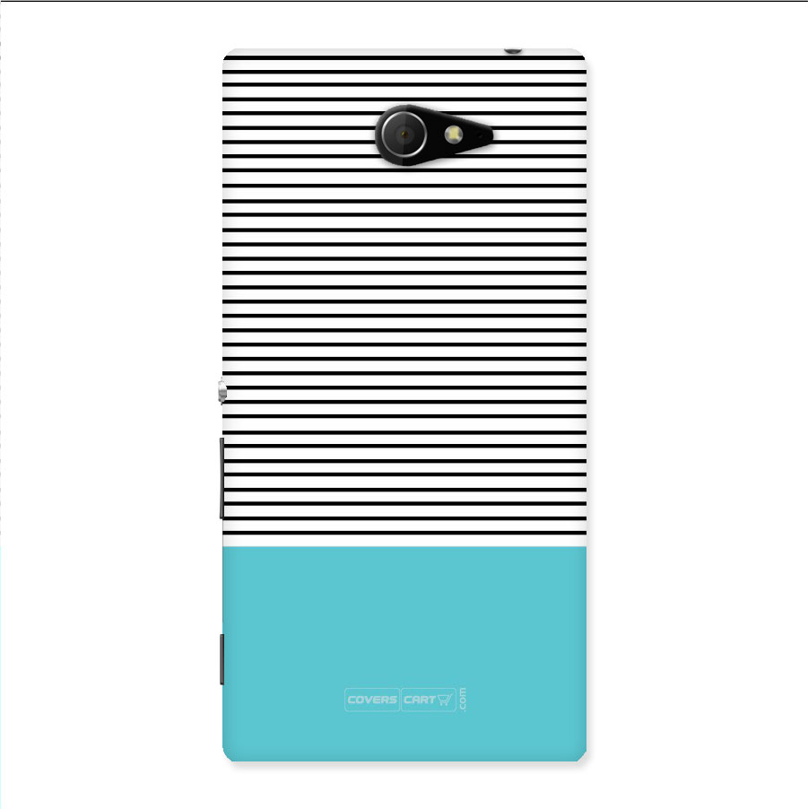 Deep Sky Blue Stripes Back Case for Xperia M2