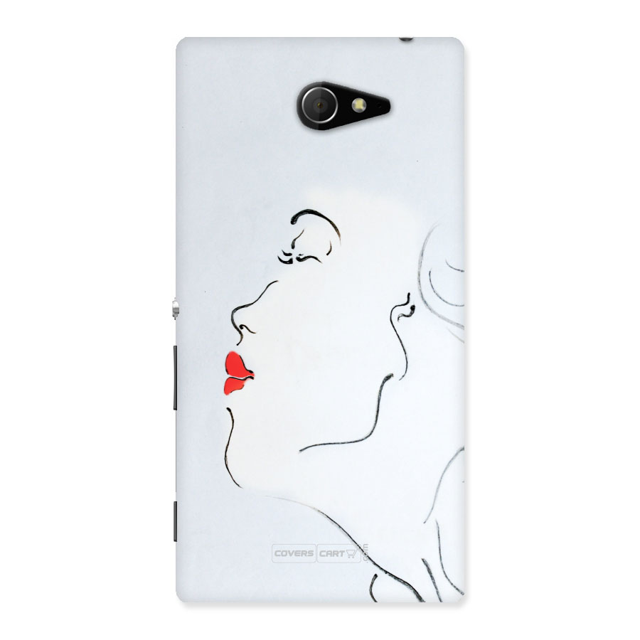 Girl in Red Lipstick Back Case for Xperia M2
