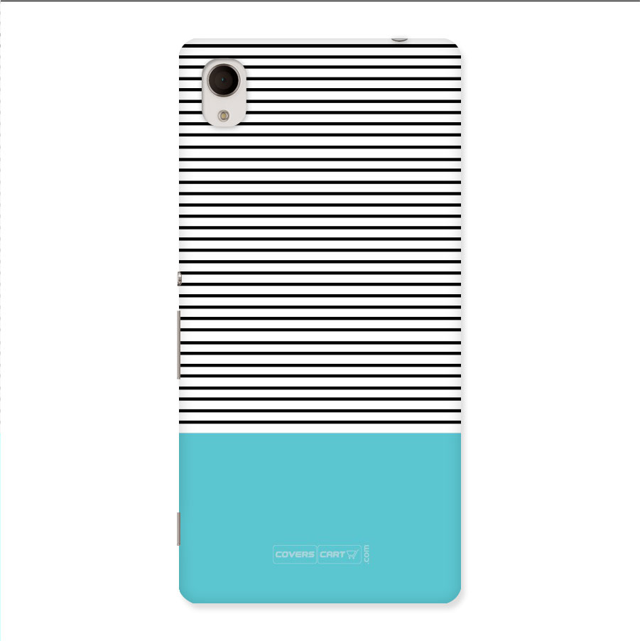 Deep Sky Blue Stripes Back Case for Xperia M4