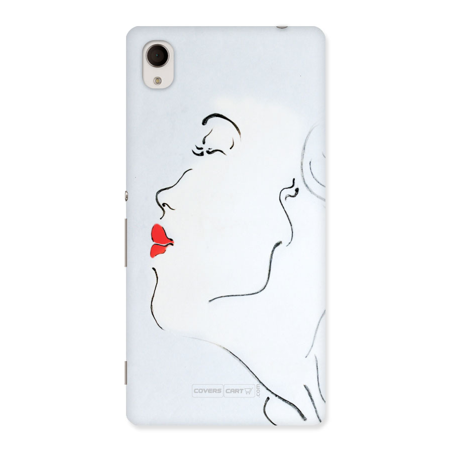 Girl in Red Lipstick Back Case for Xperia M4