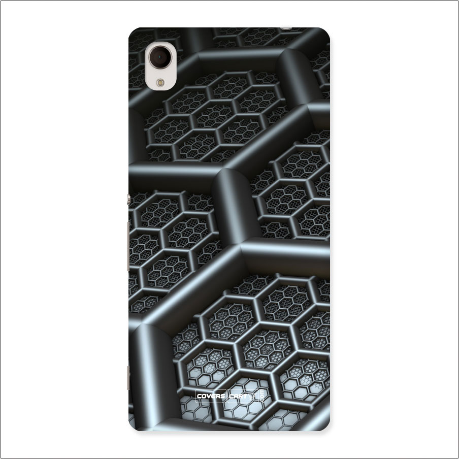 Hexa Black Abstract Back Case for Xperia M4