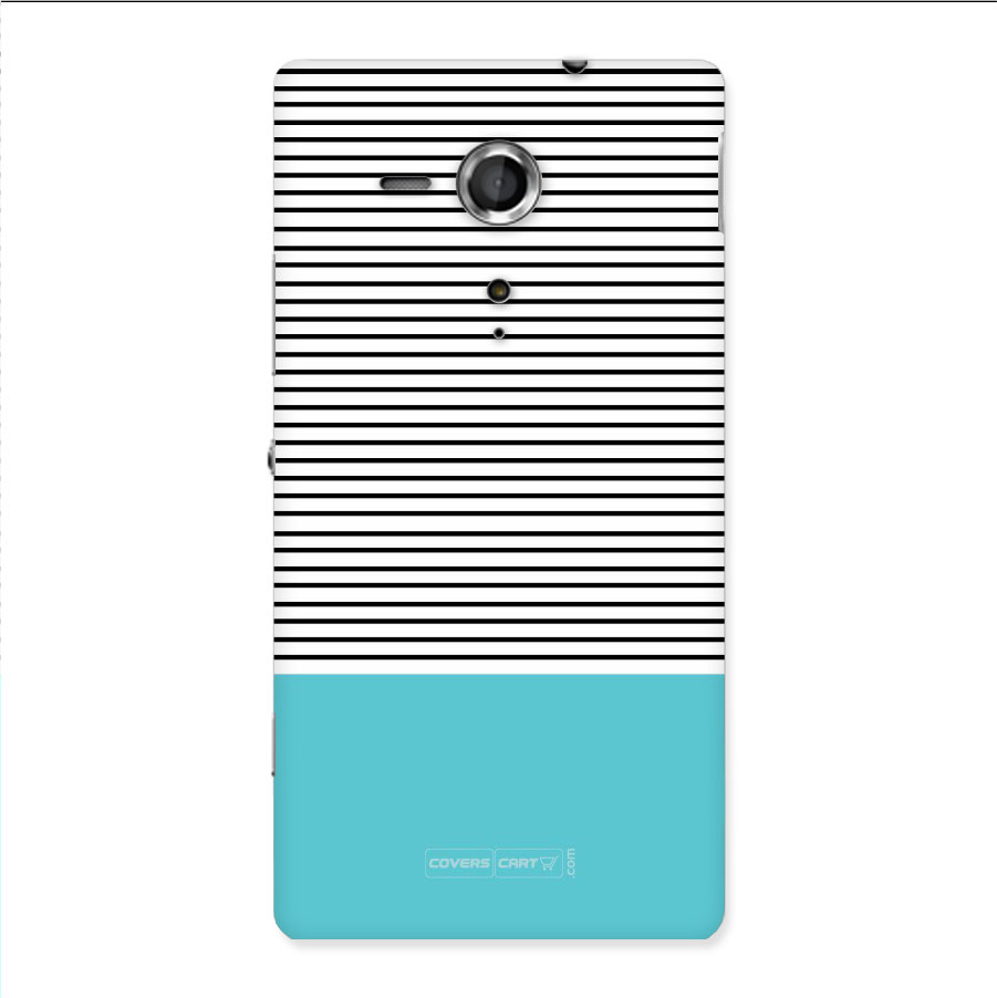 Deep Sky Blue Stripes Back Case for Xperia Sp