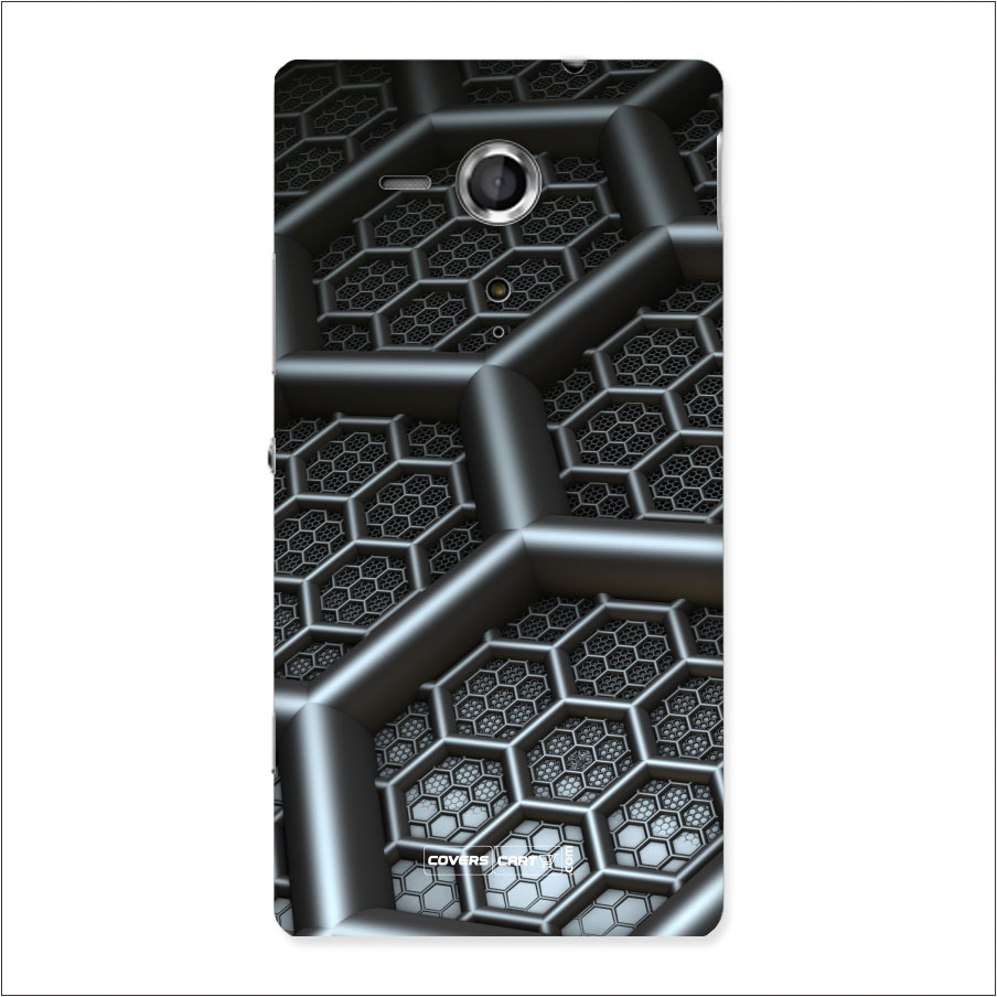 Hexa Black Abstract Back Case for Xperia Sp