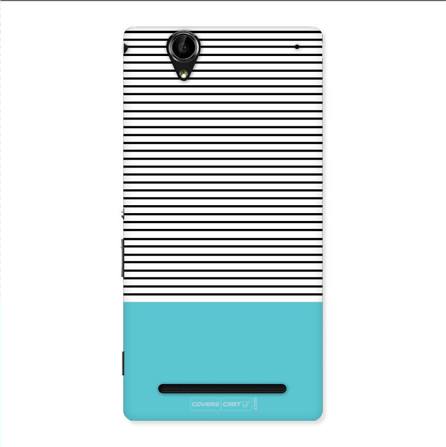 Deep Sky Blue Stripes Back Case for Xperia T2
