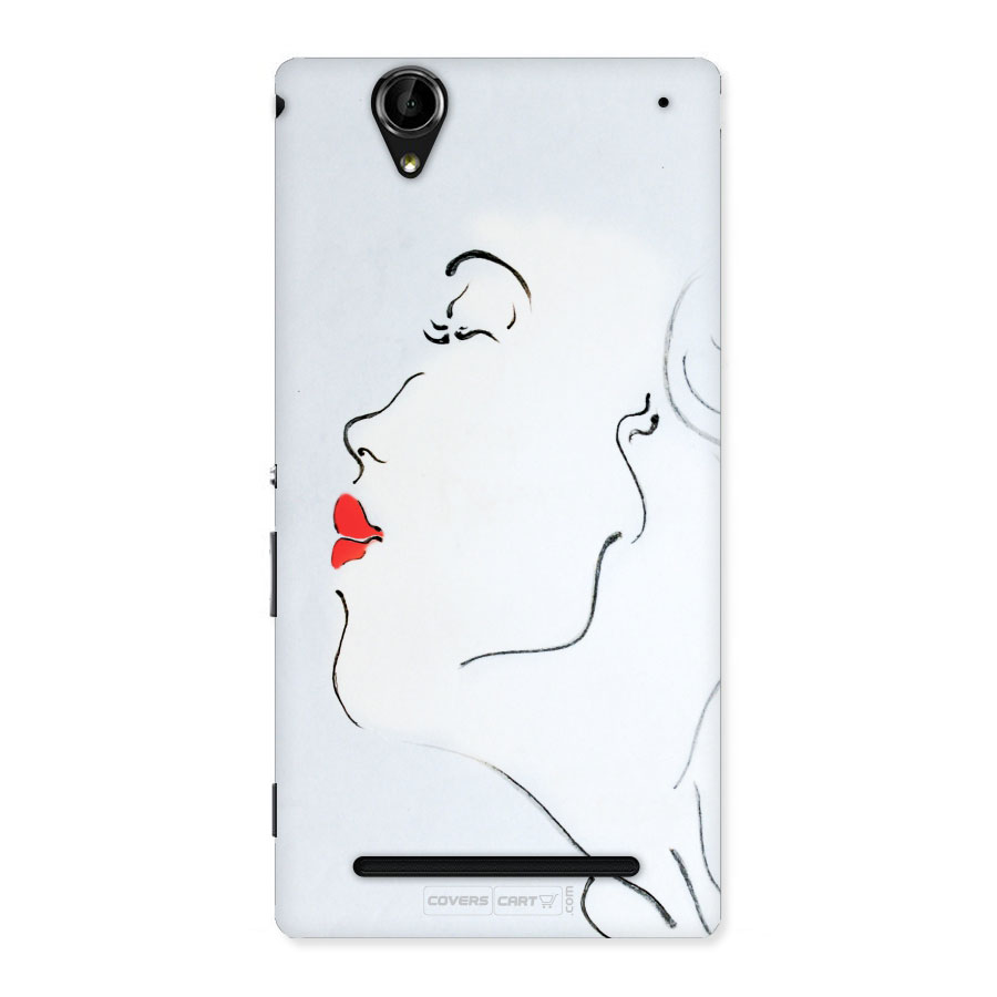 Girl in Red Lipstick Back Case for Xperia T2