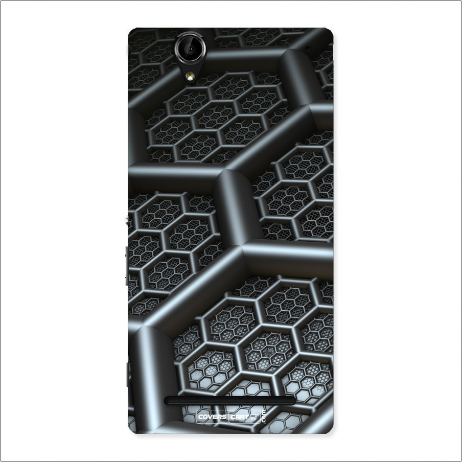 Hexa Black Abstract Back Case for Xperia T2