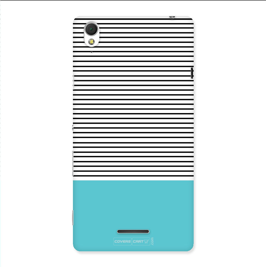 Deep Sky Blue Stripes Back Case for Xperia T3