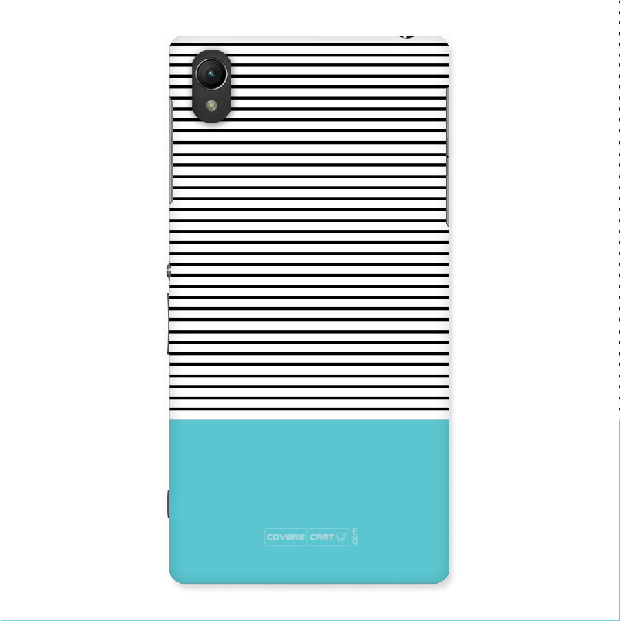 Deep Sky Blue Stripes Back Case for Xperia Z1