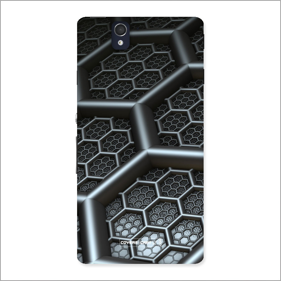 Hexa Black Abstract Back Case for Xperia Z