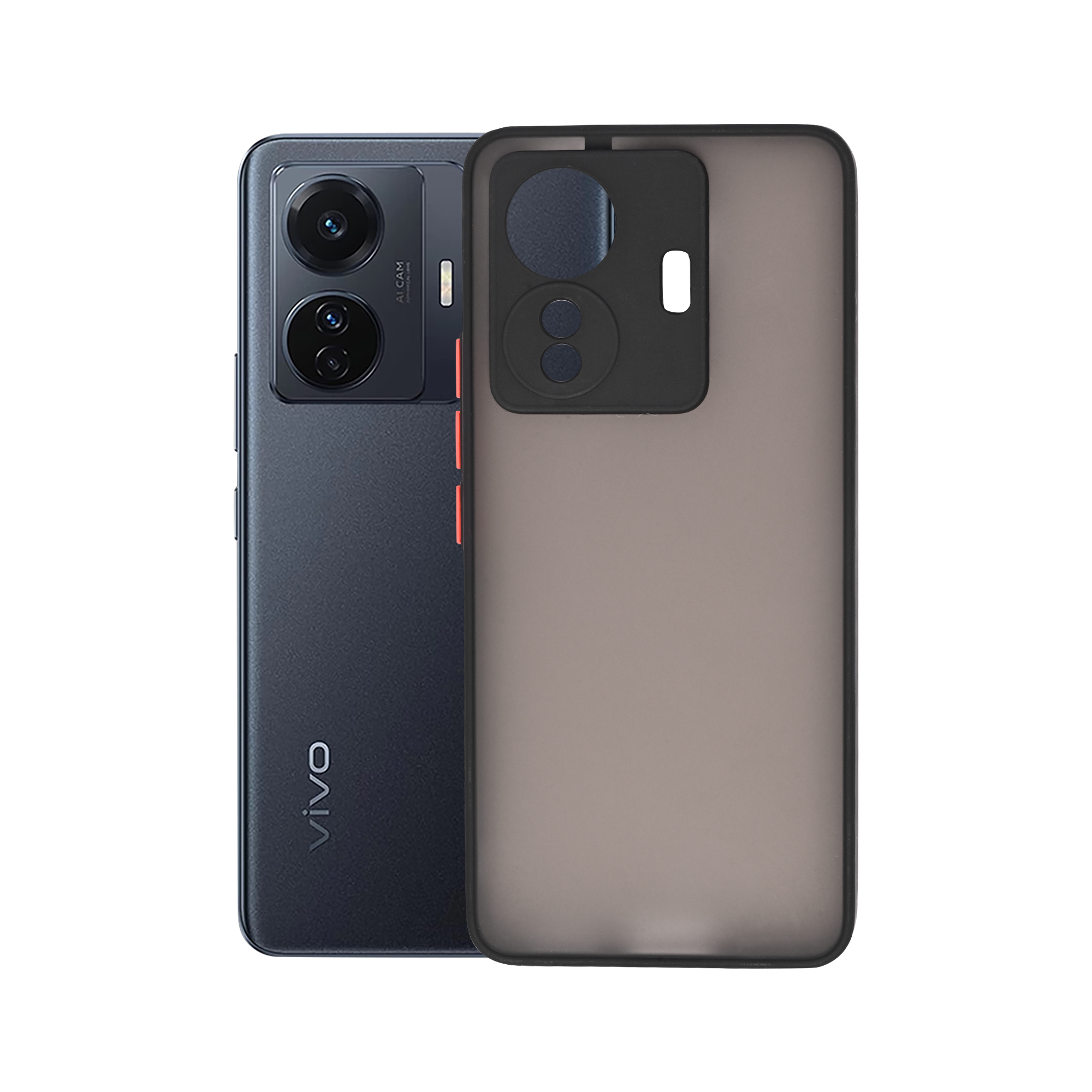Dark Frosted Translucent Matte (with Raised Camera Protection) Classic Back Case for Vivo iQOO Z6 Pro