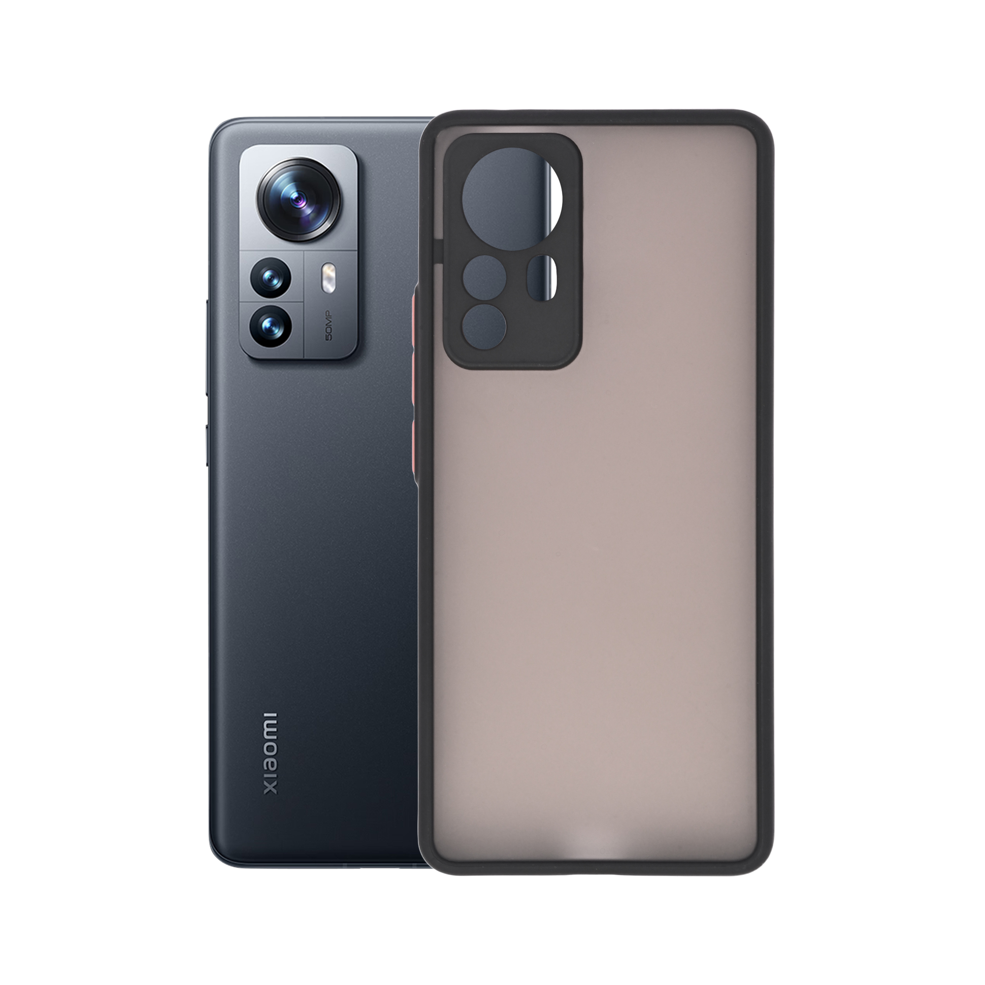 Dark Frosted Translucent Matte (with Raised Camera Protection) Classic Back Case for Xiaomi 12 Pro
